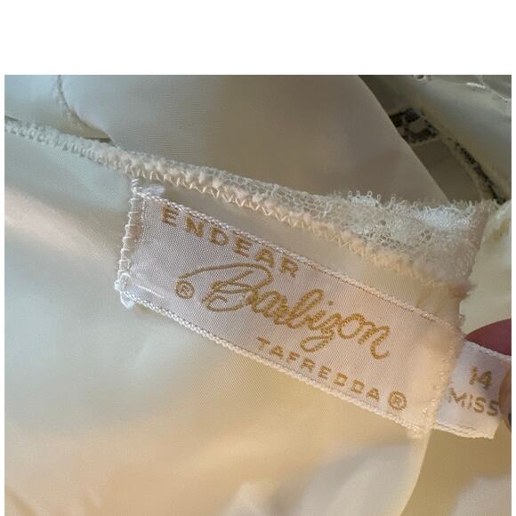 Vintage Women 14 1950s 1960s Endear Barbizon Tafredda White Full Slip Dress - Picture 6 of 7